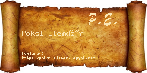 Poksi Elemér névjegykártya